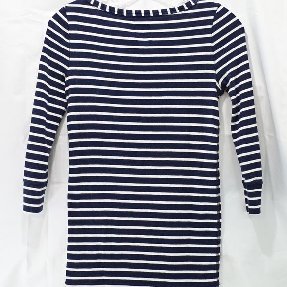 American Eagle T  Shirt Navy striped 3/4 Knit Size S - Picture 2 of 4